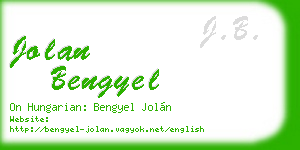jolan bengyel business card